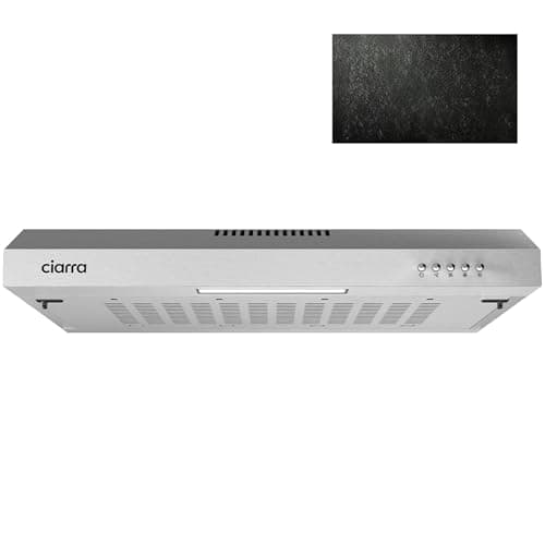 Image of CIARRA 60cm Visor Cooker Hood Undercabinet Hoods Stainless Steel Wall Mounted Kitchen Extractor Fan Model CBCS6903
