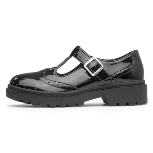 Image of Lilley Girls Black Patent T-Bar Buckle Shoe - Size 11 Child UK - Black