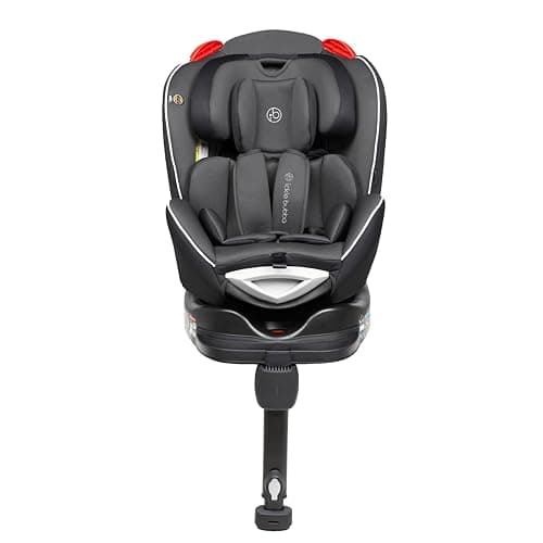 Image of Ickle Bubba Radial Group 0+/1/2 Car Seat, Suitable from Birth to 25kg (Approx. 7 Years), 360 Degree Rotating Design for Easy Access & Integrated ISOFIX Base for Secure Installation - Grey/Black