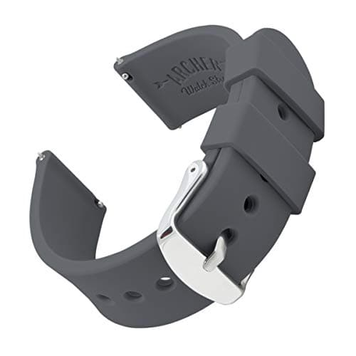Image of Archer Watch Straps - Soft Silicone Quick Release Watch Bands (Graphite, 22mm)