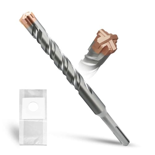 Image of METOTY SDS Plus Hammer Drill Bit 18mm×210mm, with 4 Carbide Cutting Edges, Head with Coating, Masonry Drill, Hammer Drill, Concrete Drill, for Stone, Concrete, Natural Stone, Brick Wall
