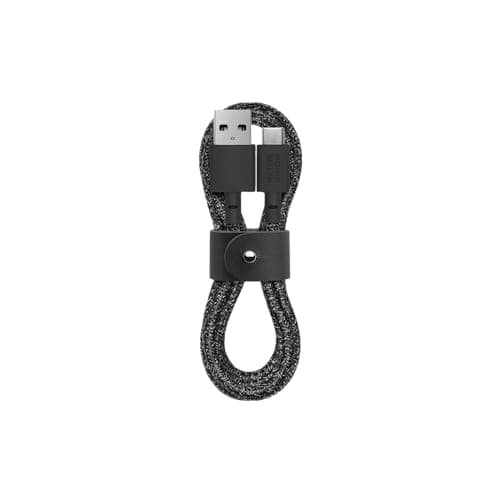 Image of Native Union Belt Cable USB-C to USB-A - 4ft Ultra-Strong Charging Cable with Leather Strap Compatible with iPhone 16, Samsung Galaxy Z Fold 6, Flip 6, S24 Ultra, Pixel 9 Pro, iPad Pro (Cosmos)