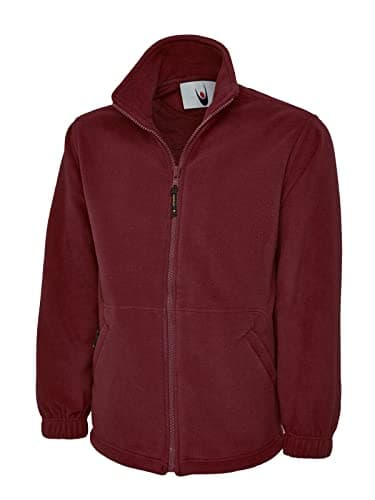 Image of IQONEQ Classic Full Zip Fleece Jacket - Ideal for Sports, Work and Leisure (UK, Alpha, L, Regular, Regular, MAROON)