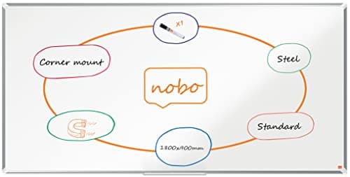 Image of Nobo Premium Plus Steel Magnetic Whiteboard – 1800x900mm, Aluminium Trim, EU Ecolabel Certified, 1915160