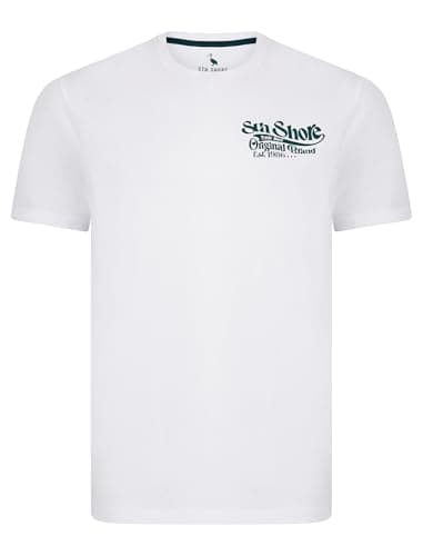 Image of Sth. Shore Men's Vintage Retro Design Back Graphic Print Cotton Crew Neck T-Shirt