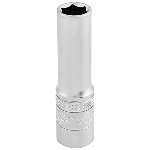Image of Draper 10MM6PT DEEP Socket 3/8 DR-PK 16579 3/8" Sq. Dr. Metric Deep Sockets (Micro Satin Chrome)