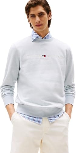 Image of Tommy Hilfiger Men’s Tommy Logo Sweatshirt without Hood, Grey (Bros B0802), M