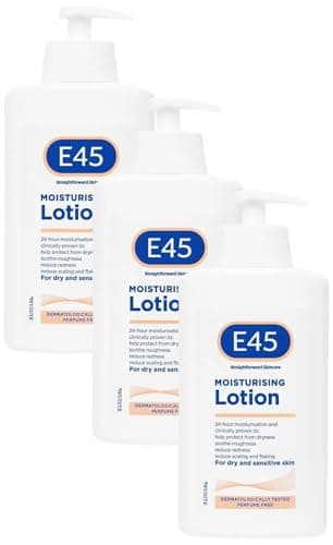 Image of E45 Moisturising Lotion 500 ml - Dermatological Body Moisturiser Lotion - Body Lotion - Daily Moisturiser for Dry Skin & Sensitive Skin – Long-Lasting Hydration Protect from Dryness, Reduce Redness