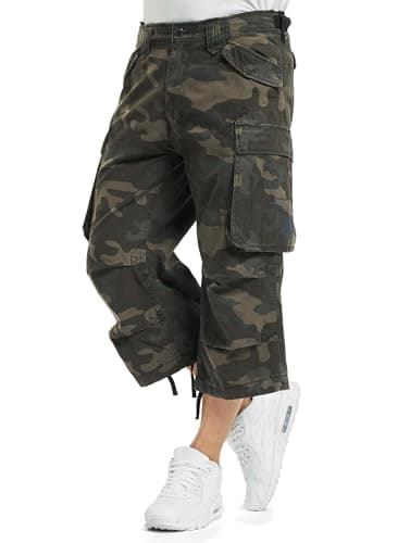 Image of Brandit Industry Vintage 3/4 Shorts, color: darkcamo, size: S