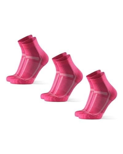 Image of DANISH ENDURANCE Cushioned Running Socks for Long Distances, Anti-Blister, for Men & Women, Unisex, 3 Pack Pink 9-12