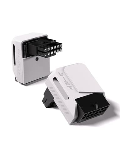 Image of EZDIY-FAB Shield PCIe 5.1 GPU Power Adapter -12VHPWR/12V2x6 16 Pin Right Angle Adapter for 12+4pin RTX 3090Ti 4070Ti 4080 4090 GPU,90 Degree Right Angle -STD Type, White, 1 Pack
