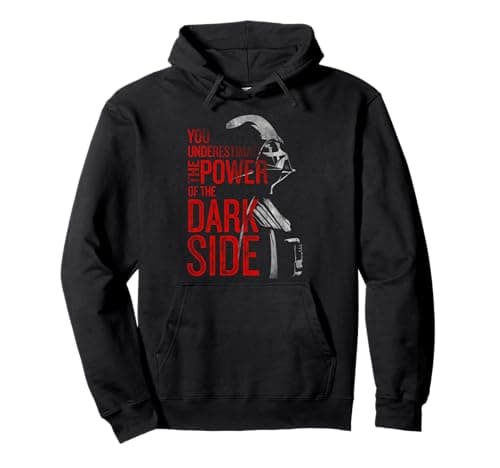Image of Star Wars Darth Vader You Underestimate The Power Text Pullover Hoodie