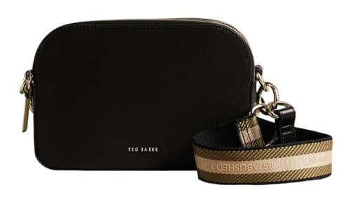Image of Ted Baker cross body bag shoulder bag Darcelo Branded Webbing Leather Camera Bag Jet - Black