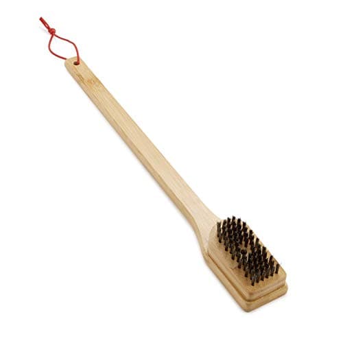 Image of Weber Bamboo Barbecue Brush 45 cm/BBQ Cleaning Tool, Removes Stubborn Grease & Food Residue from Cooking Grates, Natural Bamboo Handle, Stainless Steel Bristles, 44.5 cm x 5.7 cm x 5.4 cm