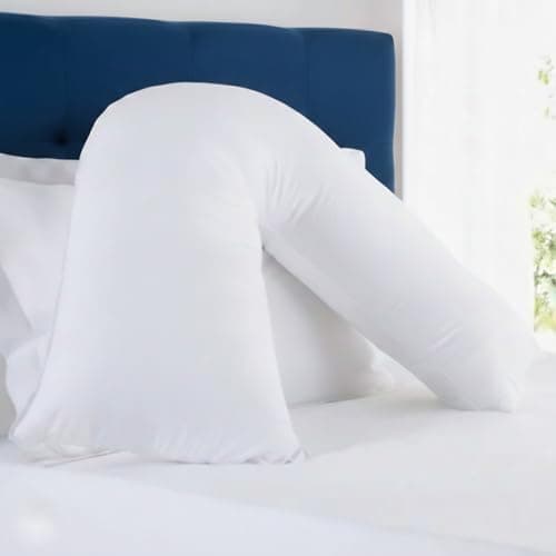 Image of Elitlux Premium V Pillow with Pillowcase 75cm x 35cm – Fluffy, Supportive & Comfortable V Shaped Pillow for Pregnancy, Nursing & Maternity – Ideal for All Sleeping Positions – Machine Washable (White)