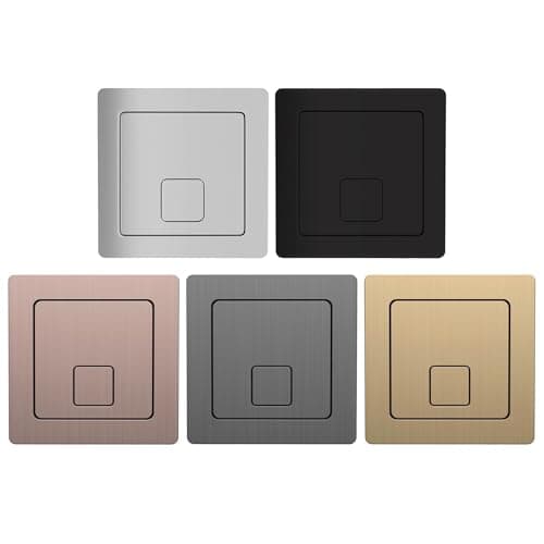 Image of Square Dual Flush Push Button for Cable-Operated Cisterns Durable Construction, Water-Saving, Adjustable Positioning, Flush-Fit or Surface-Mount Options UK Standard BSP (Matt Black)