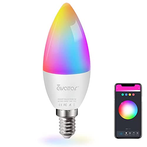 Image of Avatar Controls E14 Smart Bulb Compatible with Alexa Google Home, Music Sync WiFi LED Candle Light 5W, Colour Dimmable RGB Warm White/Daylight, No Hub Required(2700-6500K)
