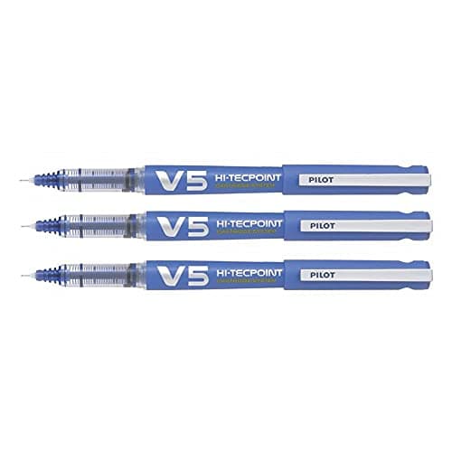 Image of Pilot V5 Refillable Liquid Ink (Pack of 3 Blue Begreen Fine Point