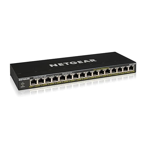 Image of NETGEAR 16 Port PoE Switch GS316PP - Ethernet Splitter - Ethernet Switch - Ethernet Hub - Plug-and-Play - Silent Operation - Desktop or Wall Mount