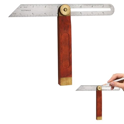 Image of Sliding Bevel, Adjustable Bevel Gauge, Sliding Bevels Angle Finder 9 inch/230mm, T Bevels Blade Ruler with Hardwood Handle and Stainless Steel Blade for Carpenter Engineer Woodworking Craftsman