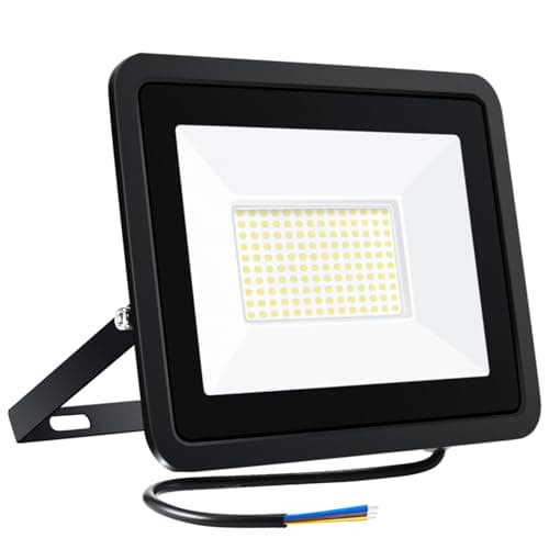 Image of Viugreum 100W Led Floodlight Outdoor 10000LM Safety Lamp Waterproof IP66 Security Light Work Lighting, Cold White 6500K Led Flood Light Outside for Garage, Garden, Backyard