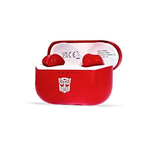 Image of OTL Technologies TF0933 Transformers Autobot TWS Wireless Earphones with Charging Case Red