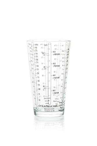 Image of KitchenCraft Glass Measuring Cup for Wet and Dry Ingredients, Imperial and Metric Units, Powdered Mixes and Liquids, 45 ml