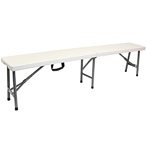 Image of Oypla 6ft 1.8m Folding Heavy Duty Outdoor 4 Person Trestle Bench Chair