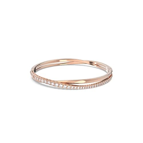 Image of Swarovski Bangle, White Stones in a Rose Gold Tone Plated Setting, from the Twist Collection