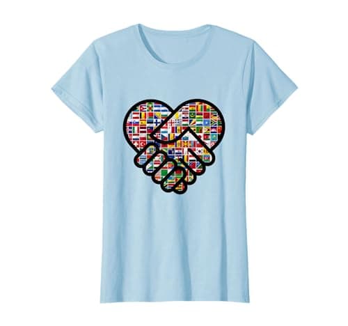 Image of International World Flags T-shirt Flags World Map for kids T-Shirt