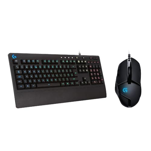 Image of Logitech G213 Prodigy Gaming Keyboard, Black with G402 Gaming Mouse Hyperion Fury with 8 Programmable Buttons, Black