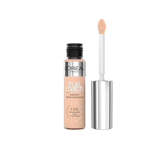Image of L'Oréal Paris True Match Serum Concealer, Medium Coverage, Radiant Finish, With 1.5% Hyaluronic Acid and Caffeine, Neutralises Dark Circles, Smooths & Replumps Skin, 24H Hydration, 7N