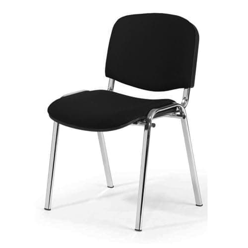 Image of Topsit Chrome Visitor Chair ISO Comfortable Stackable Conference Chair with Padded Seat and Backrest Single Item (Black)