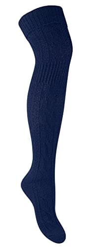 Image of STEVEN Womens Over The Knee Socks Thigh High Wool Socks | Winter Warm Thick Long Socks for Ladies (3-5, Blue)