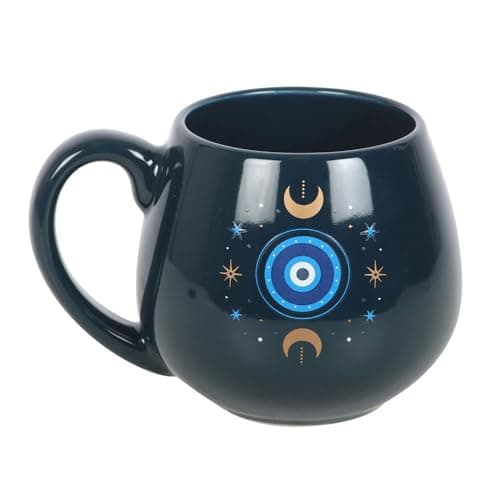 Image of Something Different Wholesale All Seeing Eye Ceramic Mug | Celestial Coffee Mug | Dishwasher Safe | Mystical Gift | Moon and Stars Design