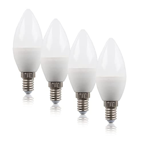 Image of MiniSun | 4W High Power LED SES E14 Frosted Opal Candle Bulbs | LED Bulbs, Home Décor & Improvement Essential | Pack of 4 | 3000K Warm White