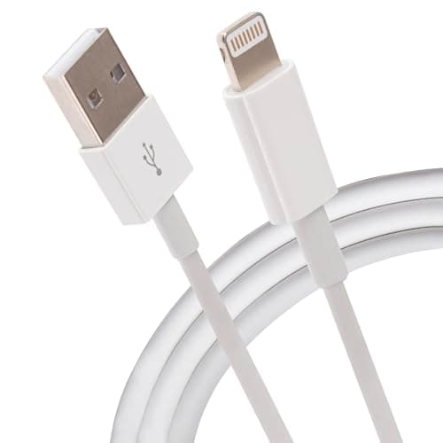 Image of Maplin Premium Lightning to USB-A Cable White, 0.5m, charging & syncing, for all iPhones 14, 13, 12, 11, SE, iPad Air/Mini (2019), iPad (up to 2021), Airpods (Lightning Case)