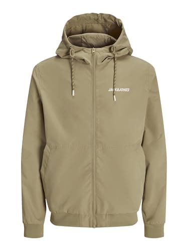 Image of JACK & JONES Men's Jjerush Hood Bomber Noos Short Jacket, Crockery, Detail: Solid, XXL, Crockery/detail: solid, XXL