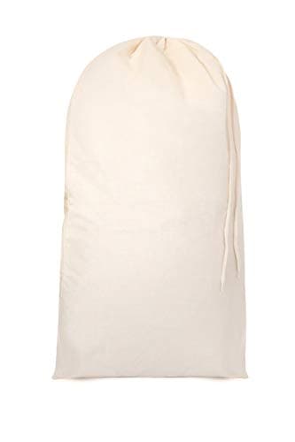 Image of Bronta Mill Plain Natural 100% Cotton Drawstring Stuff Bags | Eco Friendly Storage Pouch | Beige - XL - 75cm x 50cm