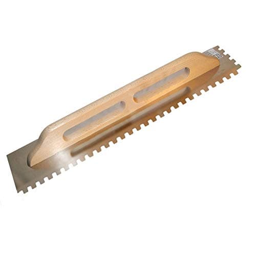 Image of Toolty Stainless Steel Square Notched Trowel - 680mm, 6x6mm - Wooden Handle - For Tiling & Plastering Adhesive Mortars - TLTY-5806