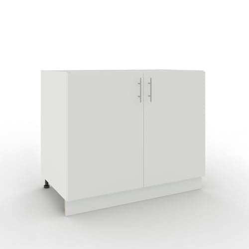 Image of JD Greta Adjustable Kitchen Base Unit - 1000mm - Base Cabinet with Doors (No Worktop) - White Matt