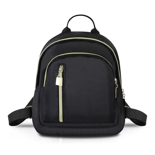 Image of WisePoint Small Backpacks, Oxford Lightweight Mini Backpack with Multi-pockets, Cute Small Black Backpack for Daily Travel, Commuting (black)