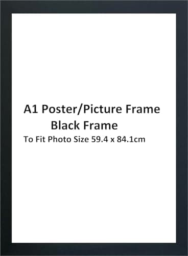 Image of Black colour A1 Size Photo Frame - A1(59.4x84.1) cm Poster Frame Wall Mount with both Landscape and Portrait Display