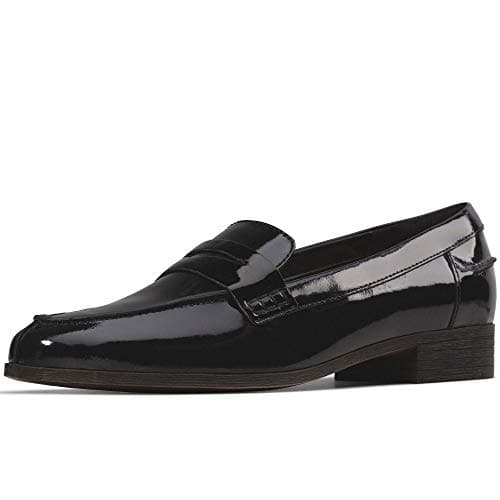 Image of Clarks Women's Hamble Loafers, Black Pat Black Patent, 3.5 UK