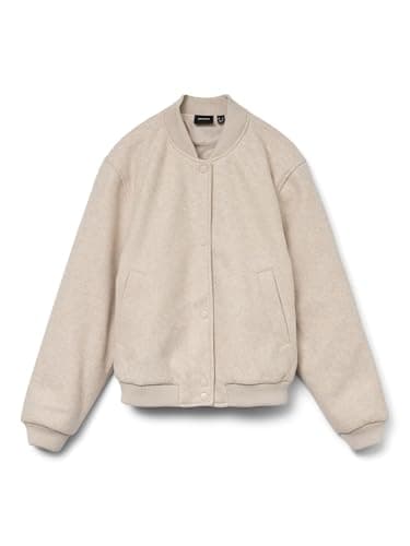 Image of VERO MODA Ga Noos Women's Vmfortune Short Bomber Jacket, Oatmeal, M