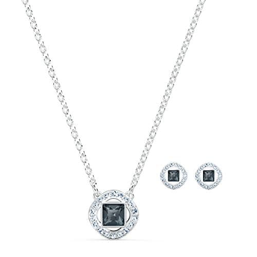 Image of Swarovski Angelic Square Set, Gray, Rhodium plated, from Swarovski Angelic Square Collection