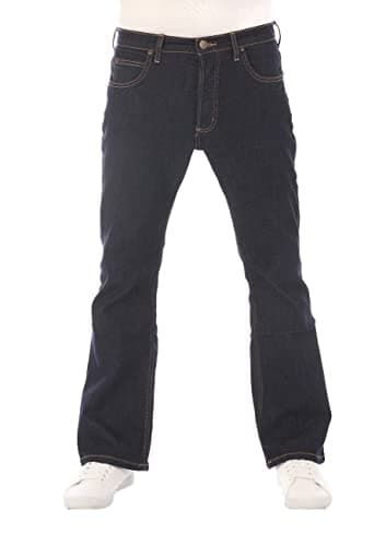 Image of Lee Denver Men's Stretch Bootcut Jeans Trousers Denim Blue 32 33 34 36 38 40 42 44 46, Rinse (Lss1sj363), 36 W/36 L