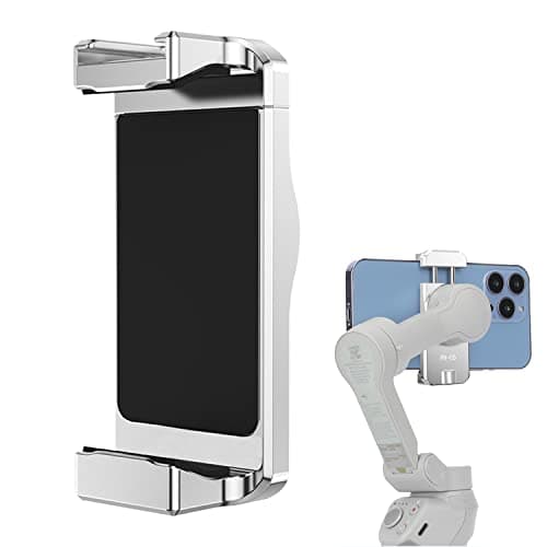 Image of HAFOKO OM6 Metal Magnetic Phone Holder with Cold Shoe for Microphone Smartphone Tripod Mount Compatible for DJI OM 6 /OM 5/OM 4 Smartphone Handheld Gimbal Stabilizer Accessories