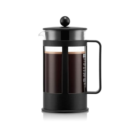 Image of Bodum French Press Kenya - 1L / 8 Cups Manual Coffee Maker - Heat-Resistant Glass & Stainless Steel - Dishwasher Safe Cafetiere - Made in Portugal