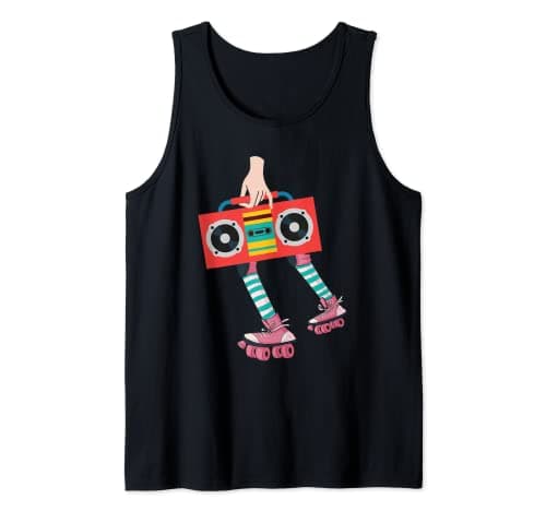 Image of Retro Skating Roller Skater Street Funny Vintage Skates Fan Tank Top